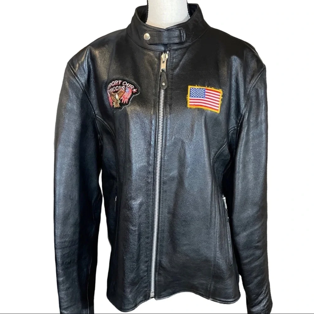 FMC mens leather biker jacket